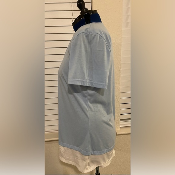 Plus Size Women's Plus Colorblock Short Sleeve Round Neck - Buttons - Picture 3 of 4